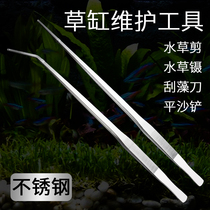 Stainless steel tweezers fish tank feeding tortoise turtle feeding special aquatic aquatic water tank lender long insect clip