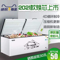 Xuebeina freezer commercial large capacity single double temperature refrigerated copper tube horizontal super large home supermarket display cabinet