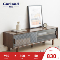 Garland all solid wood TV cabinet Modern simple oak low cabinet Nordic living room floor cabinet Household small household storage cabinet