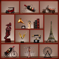 Living room porch office desktop TV wine cabinet decorations red wine rack ornaments home accessories creative small furnishings