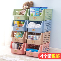 Stackable plastic storage basket Toy snack storage basket Kitchen vegetable and fruit storage frame storage basket