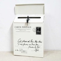 Retro iron with lock mailbox outdoor wall letter box creative opinion box European Villa mailbox post box