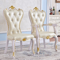 Eurostyle Dining Chair White Household Brief Solid Wood Stools Restaurant Brief Eu Leaning Back Chair Hotel Medeco Chair Desk Chair