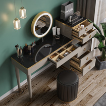 Modern and simple net celebrity ins dresser Nordic light luxury small apartment solid wood bedroom high-end dressing table with lamp