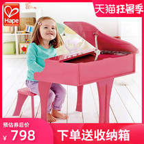 Hape piano 30-key mechanical triangle vertical wooden little girl beginners can play baby childrens toy piano