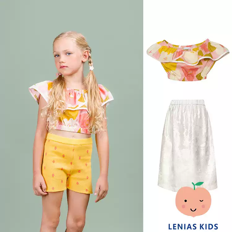 Lenias LN家 Paade mode25SS春夏 花边短袖上衣+柔软半裙