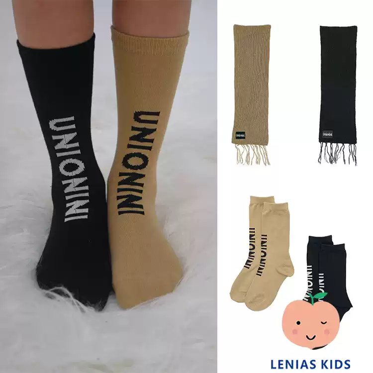lenias LN家UNIONINI 22AW秋冬 儿童保暖围巾+logo中筒袜