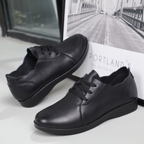 Mothers shoes leather shoes female comfortable soft l middle-aged nv shi xie Spring and Autumn new middle-aged mother-in-law shoes