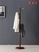 New Chinese coat rack solid wood floor hanger bedroom Nordic light luxury creative brass porch hanging hanger home