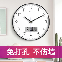 Watch wall clock Living room household fashion modern simple Nordic mute round clock Wall hanging Quartz clock watch hanging watch