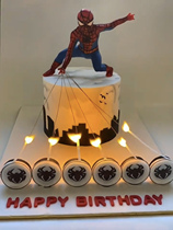 Small Red Book Co-Style Magic Flame Spider-Man Cake S Magic Flame Cake Spider-Man Cake Swing Piece