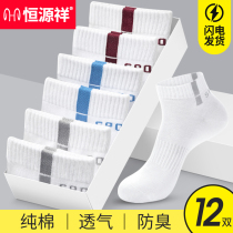 Hengyuan Xiang Socks Mens Pure Cotton Suction Sweat and Deodorant Sports Socks Length Socks SPRING SUMMER FALL MIDDLE CYLINDER FULL COTTON SLIM MALE SOCKS