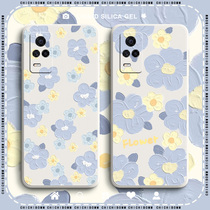 Blue small flower red rice k40s mobile phone shell personality creative redmik40s protective sleeve cartoon graffiti full bag lens anti-fall liquid silicone gel male and female tide new net red