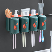 Toothbrush rack hanging wall-mounted non-hole-hanging Cup tooth mouthwash brush Cup Cup wall-mounted Cup tooth box