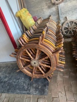 Old Ship Rudder Steering Wheel Old Objects Decoration Wheel Rudder Disc Coffee Bar Sitting Room Wall-mounted Feng Shui Steamship Demolition Old Rudder Wheel