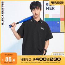 Benilu 2021 spring and summer new English printing antibacterial polo shirt mens trendy lapel t-shirt mens black paul shirt