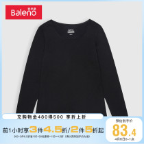 Baney Road Autumn Winter New Minimalist Casual Black Round Collar Sports Long Sleeves Women Warm Soft Underwear Commuter Top