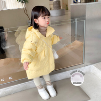 Girls 2021 autumn and winter clothes new children down jacket children 90 white duck down jacket baby long thick coat