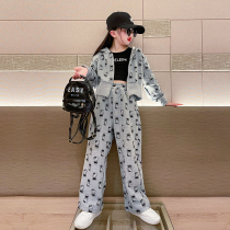Girl Suit Spring Autumn 2022 New Ocean Qi Trendy Girl Child Fried Street Leisure Sports Acropolis Spring Clothing