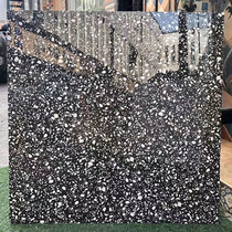 All-in-one bright terrazzo tile 800x800 black particle chain store Barbershop floor tile Balcony wall tile