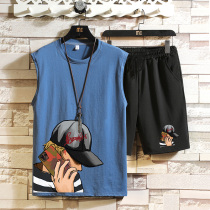 13 Teenagers Summer Tide Cards Sleeveless Vest T-Shirt 14 Boy 12-15 Year Old Summer Clothes Fat Great Boy 16 Sports Suit