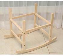 Plus Coarse Environmental Protection Baby Cradle Bracket Lift Basket Sleeping Basket Portable Bed Solid Wood Manual Shelf Rollers Without Lift Basket