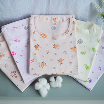 100% Pure Cotton Autumn Clothes Lady Warm Underwear Blouse Blouse Thin cotton wool sweatshirt middle-aged and old wearing undershirt