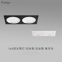 Led double head cylinder light recessed living room corridor 10 * 20 open pore 8 * 16 grille smallpox bucket liner lamps complete