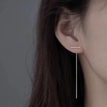 925 silver T-style delicate streaming suearrings 2022 new long-length earline temperament earrings small crowdsourced design earmark