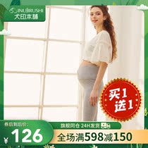 Dog printing leggings pregnant women pants summer Capri pants V-shaped high waist yoga pants pregnancy work pants stretch