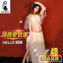 2020 exhibition new retro pregnant women Photo split mesh gauze belly pregnant dress pregnancy photo pregnant mother rental