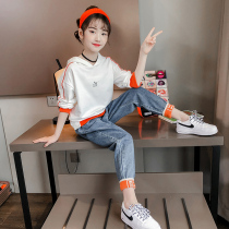 Next inss girls spring clothing suit 2022 new foreign air CUHK Girl sports girls trendy two clothing
