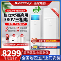 Gree big 5 commercial 380V air conditioning cold and warm cabinet machine fresh wind 5P industrial electricity three-phase electric vertical square cabinet