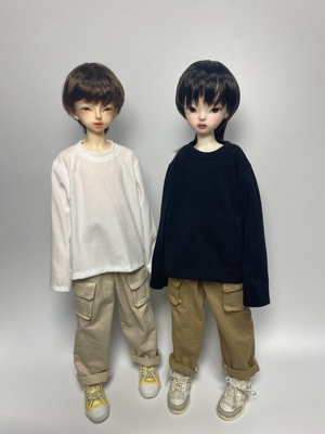 taobao agent Melon seeds and ball self -made BJD baby clothing basic model four -point long -sleeved T -shirt loose daily versatile men and women through