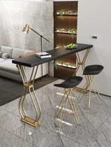 Solid wood bar table home Nordic luxury partition balcony milk tea shop tall long table against the wall outdoor bar table