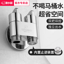 Special check angle valve for diving boat toilet 1-in-two-out double control double switch Out of water tee 10% Two water segregator