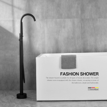 Dura Lane Classic Black Copper Floor Tram Side Bath Faucet Sitting Bath Faucet Shower