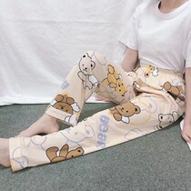 Girl Thin Section Sleeping Pants Spring Autumn Pure Cotton Long Pants Cute Comfort Casual Home Pants Outside Wearing Summer Breathable Cartoon Pants