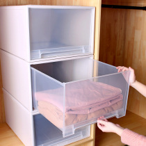 Transparent storage box drawer type household clothes storage sorting box storage cabinet wardrobe underwear clothing storage box