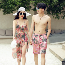 Seaside vacation couple swimsuit womens three-piece sexy bikini split thin belly ruffle beach swimsuit