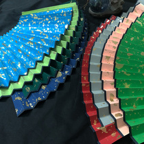 Ultra-thin color fan surface sprinkled with gold black green red yellow Tianhu blue sprinkled with real gold blank calligraphy inscription special for painting