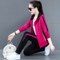  361 sports suit womens spring and autumn loose hooded sweater three-piece Jordano large size casual running suit trend