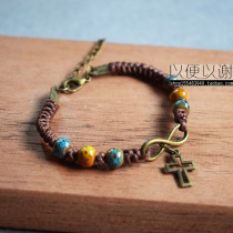  Ceramic bracelet Youth Fellowship bracelet Hand-woven Gospel Christmas Christian small gift Gift Cross