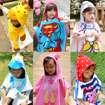 Baby cotton cartoon childrens bath towel Cape Beach towel Bathrobe with cap Absorbent wearable swimming towel material clothing