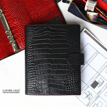 A5 notebook loose-leaf quality leather notepad Office stationery business first layer cowhide hand book crocodile pattern