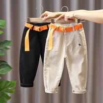 Xiao Jigu 2021 New Product ~ boy family spring and autumn childrens casual pants baby cotton trousers 3