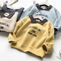 Xiaojigu 2021 New Product ~ children embroidered polo shirt long sleeve boys and boys coat baby fake two sweater tide 3