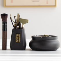 Tea ceremony six gentlemen set tea art combination Kung Fu Tea Set 6 gentleman spare parts Book tea making tools tea clip spoon