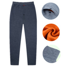 Autumn and winter clothes middle-aged and elderly mens cotton pants plus velvet thickening and fat warm pants middle-aged high-waist plus velvet pants in winter