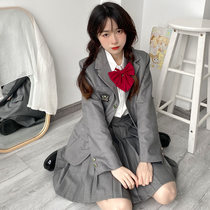 2021 New Japanese jk uniform set college style Korean version of micro-chapter suit pleated skirt two-piece Winter